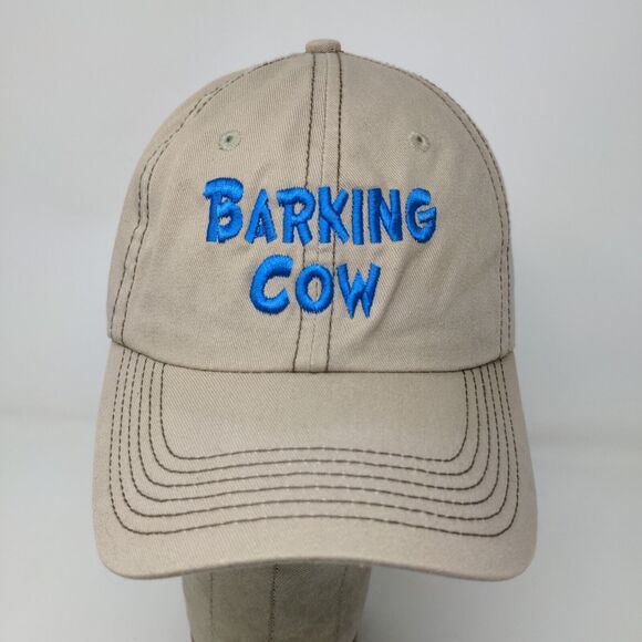 Barking Cow Slideback Hat Beige Tan Adjustable Embroidered Logo - Picture 3 of 12